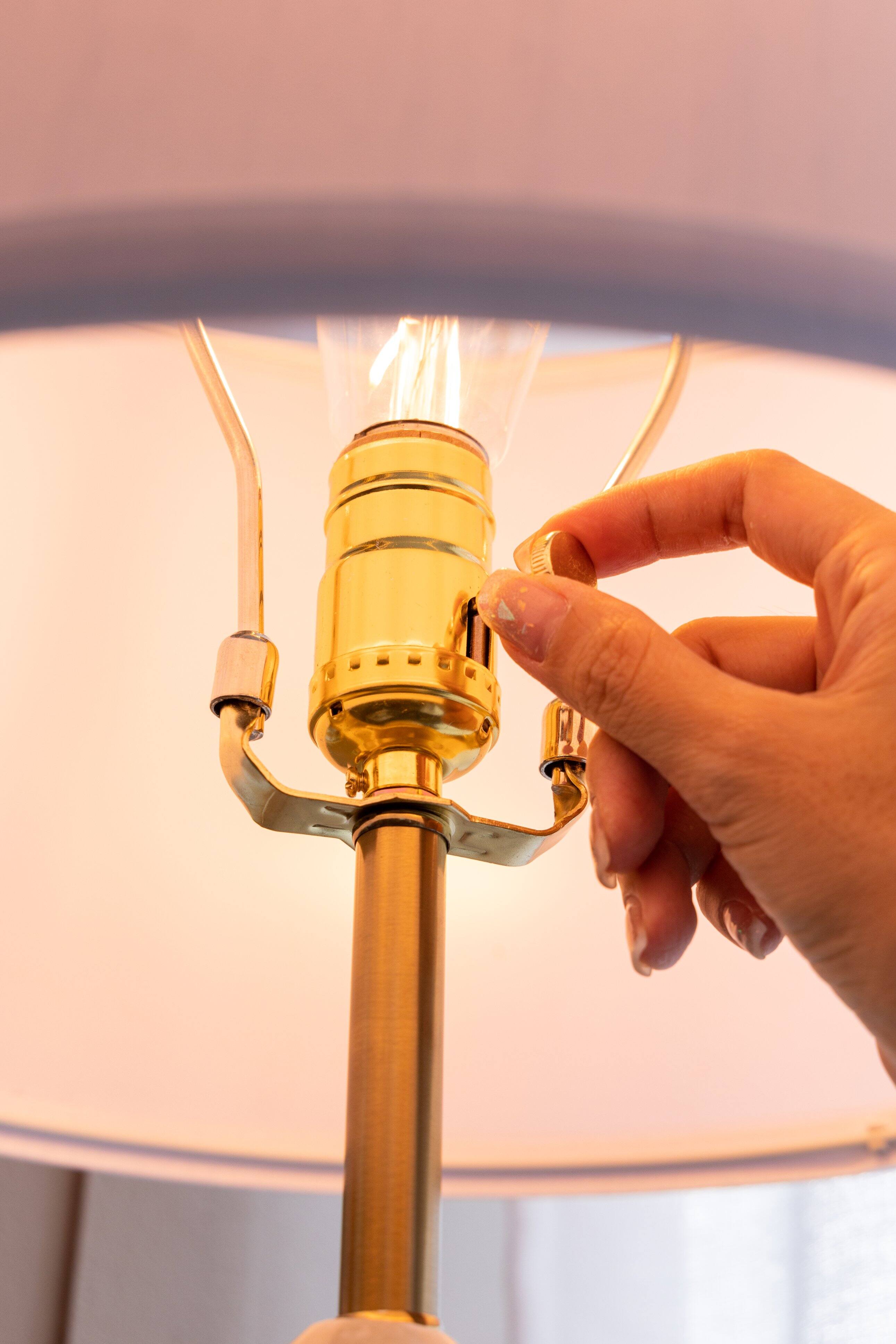 Alt View 2. Dexmalle - Dexmalle-Three Tiered Round Table Lamp with Drum Shade-White and Gold.