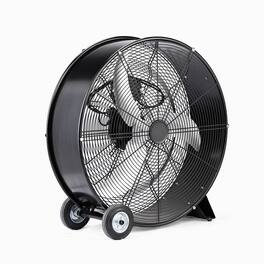 Winado - 24 inch Industrial Drum Fan, 9500CFM High Velocity Metal Floor Fan with Handle, 3-Speed, Air Circulator for Gym, Barn - Black