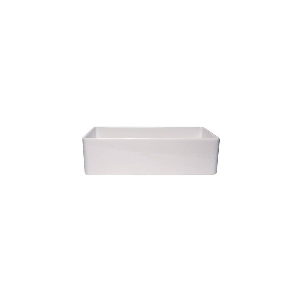 Alt View 4. Alfi - ALFI brand ABF3618 36 White Thin Wall Single Bowl Smooth Apron Fireclay Kitchen Farm Sink - White.