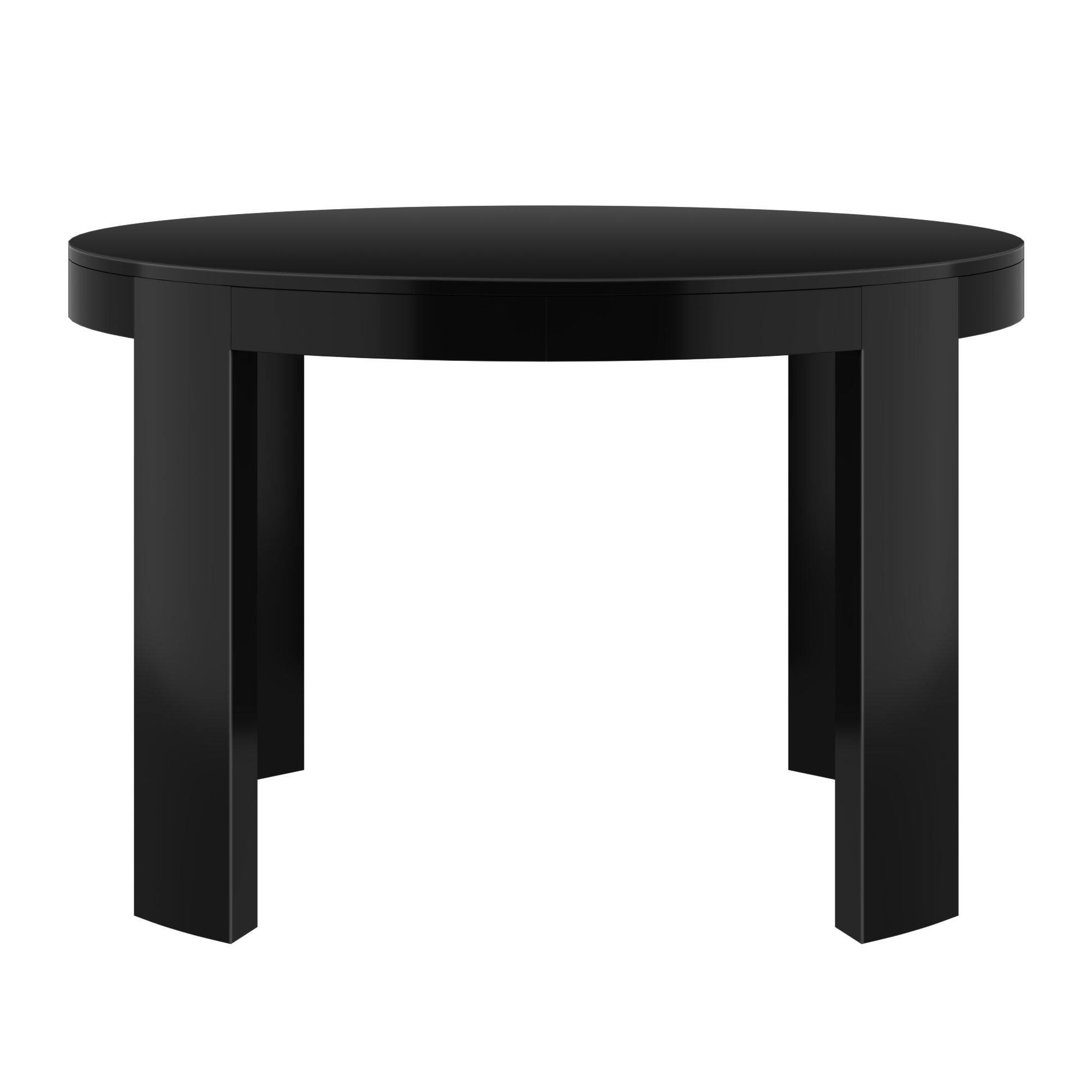 Alt View 3. Plank+Beam - Contour Round Dining Table (47in x 47in / 1194mm x 1194mm), Black - Black.