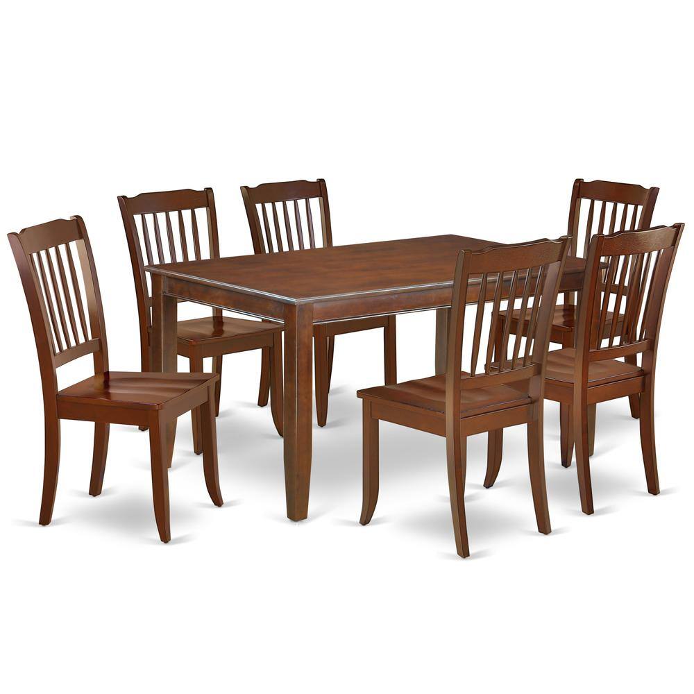 Back. East West Furniture - Dining Room Set Mahogany - Brown.