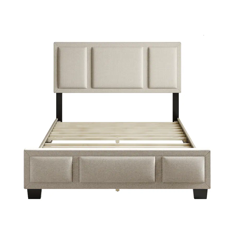 Boyd Sleep Triptych Upholstered Platform Bed Frame, 13 Slat Wood ...