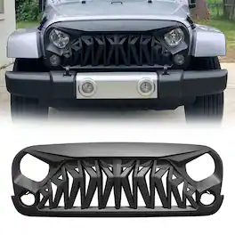 AMERICAN MODIFIED - Front Shark Grille for 2007 to 2018 Jeep Models - Matte Black