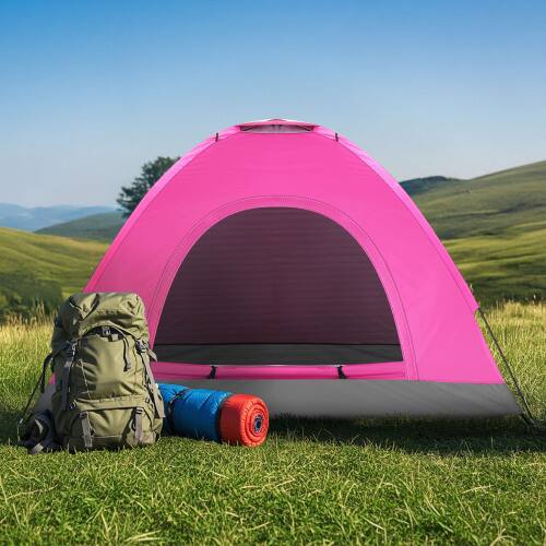 Alt View 4. Winado - Camping Tent, Portable Dome Tent 78*53in for 3-4 Person Waterproof Tent for Outdoor Hiking Climbing Camping Backpacking - Pink.