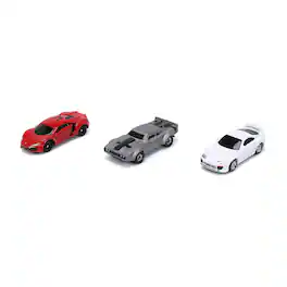 Jada Toys - Fast and Furious 1.65 Inch Nano 3-Pack Wave 4 Diecast Cars - Multicolor