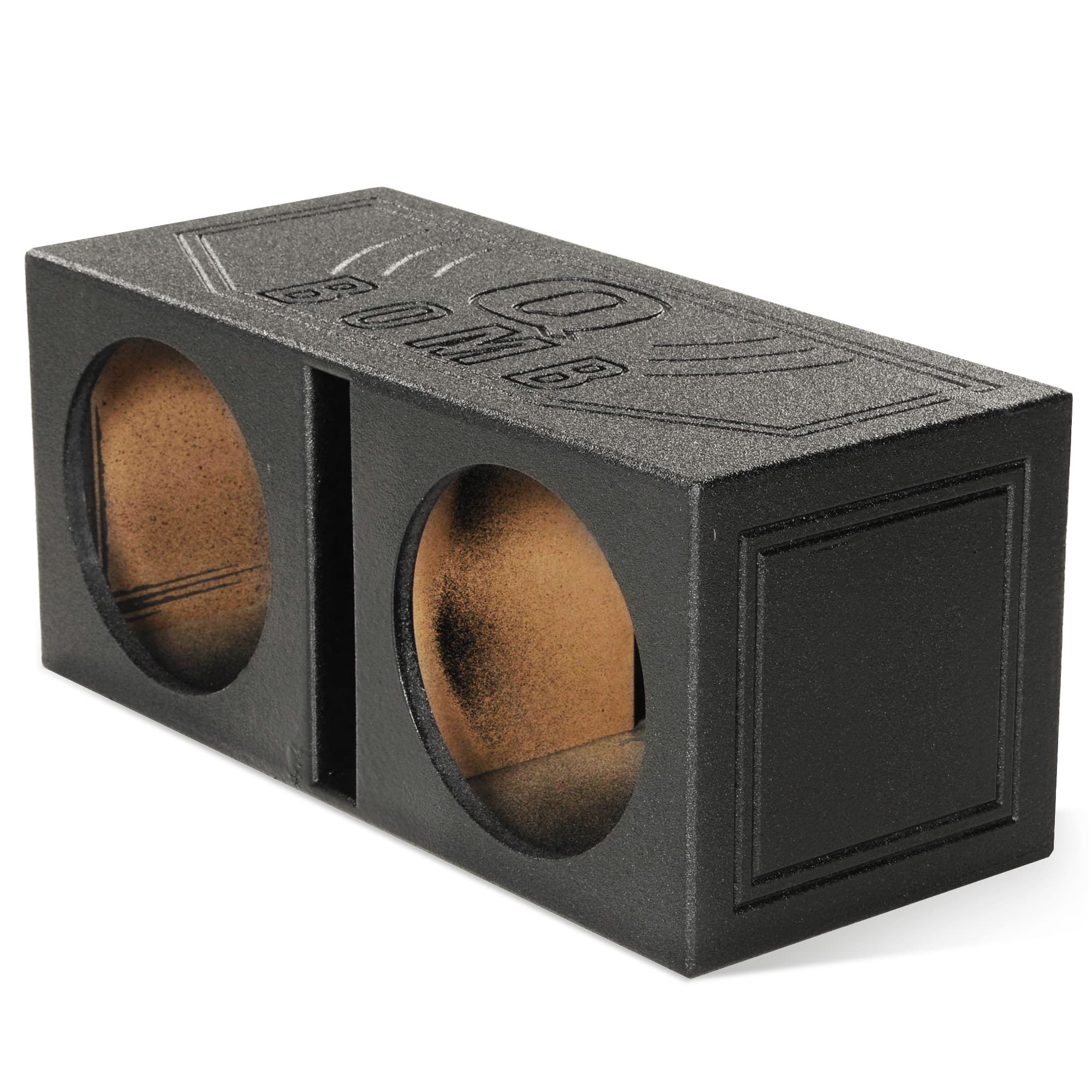 QPower - Q Power QBOMB15V Dual 15" Vented Port Subwoofer Sub Box w/ Bedliner Spray - Black