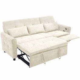 Boyel Living - 2-in-1 Sofa 82 inch Three-seater Sofa with a Sofa Bed and a Reversible Recliner Sofa for Living Room Beige - Beige