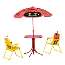 Outsunny - Table and Chair Set, Outdoor Folding Garden Furniture, Picnic Table for Patio Backyard - Red