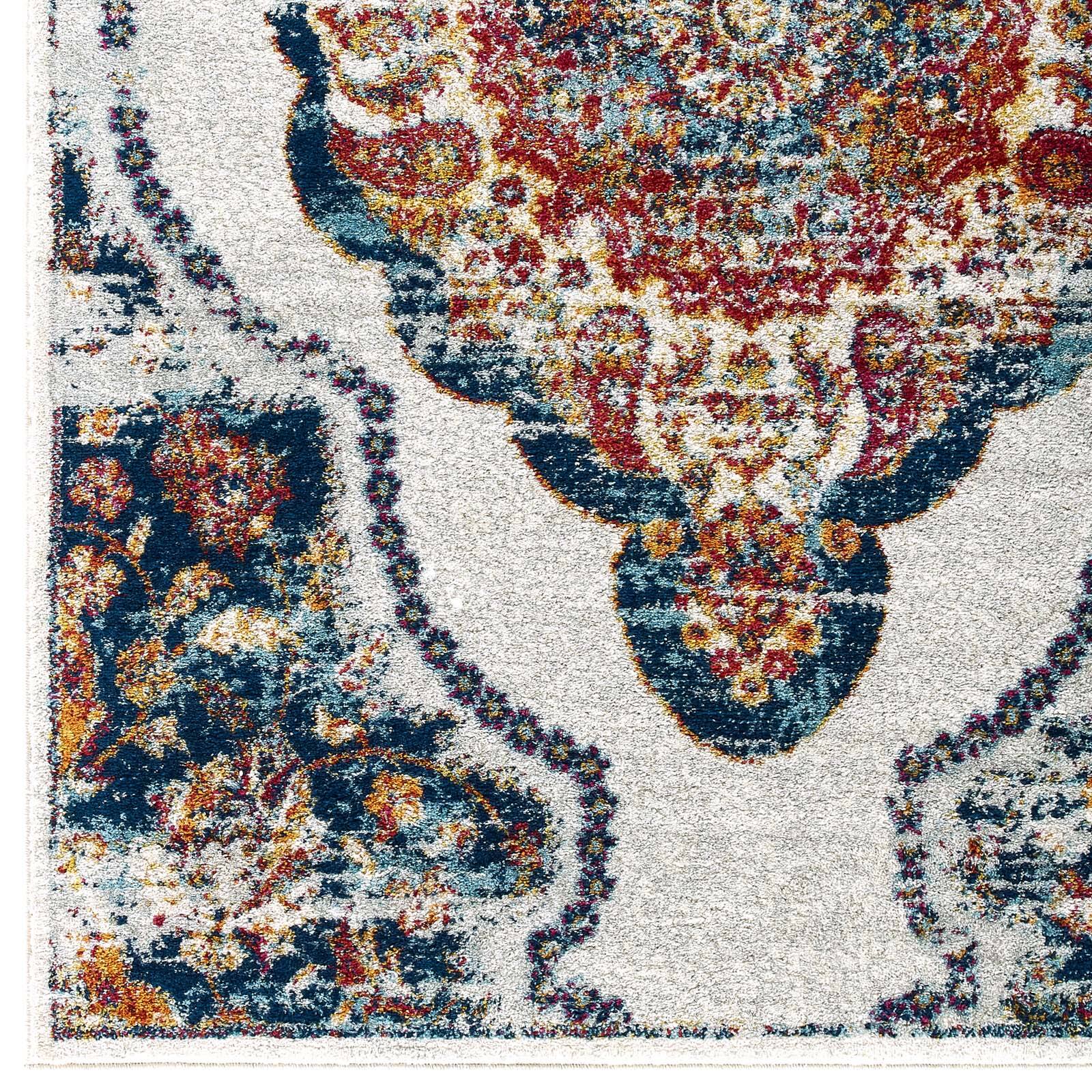 Alt View 1. Modway - Entourage Malia Distressed Vintage Floral Vintage Medallion Area Rug - Multicolored.