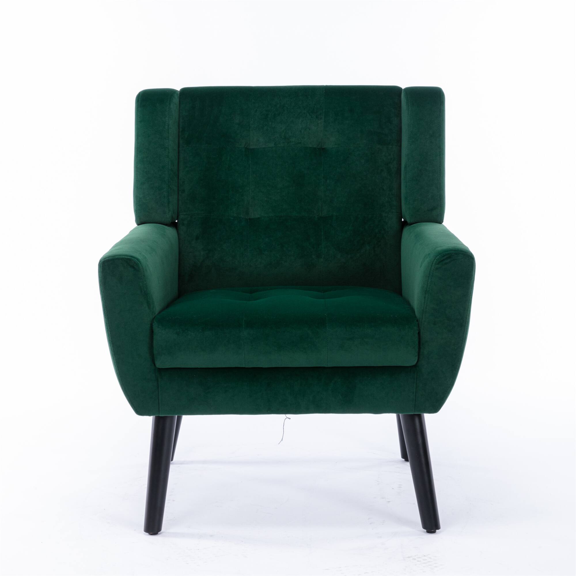 Alt View 7. GOODSILO - Luxury Velvet Upholstered Accent Chair with Ergonomic Design for Living Room and Bedroom Comfort - Retro Green.