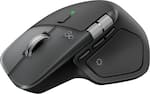 Front. Logitech - MX Master 4 for Mac - Laser Ergonomic Mouse with Advanced Performance Haptic Feedback - Space Black.