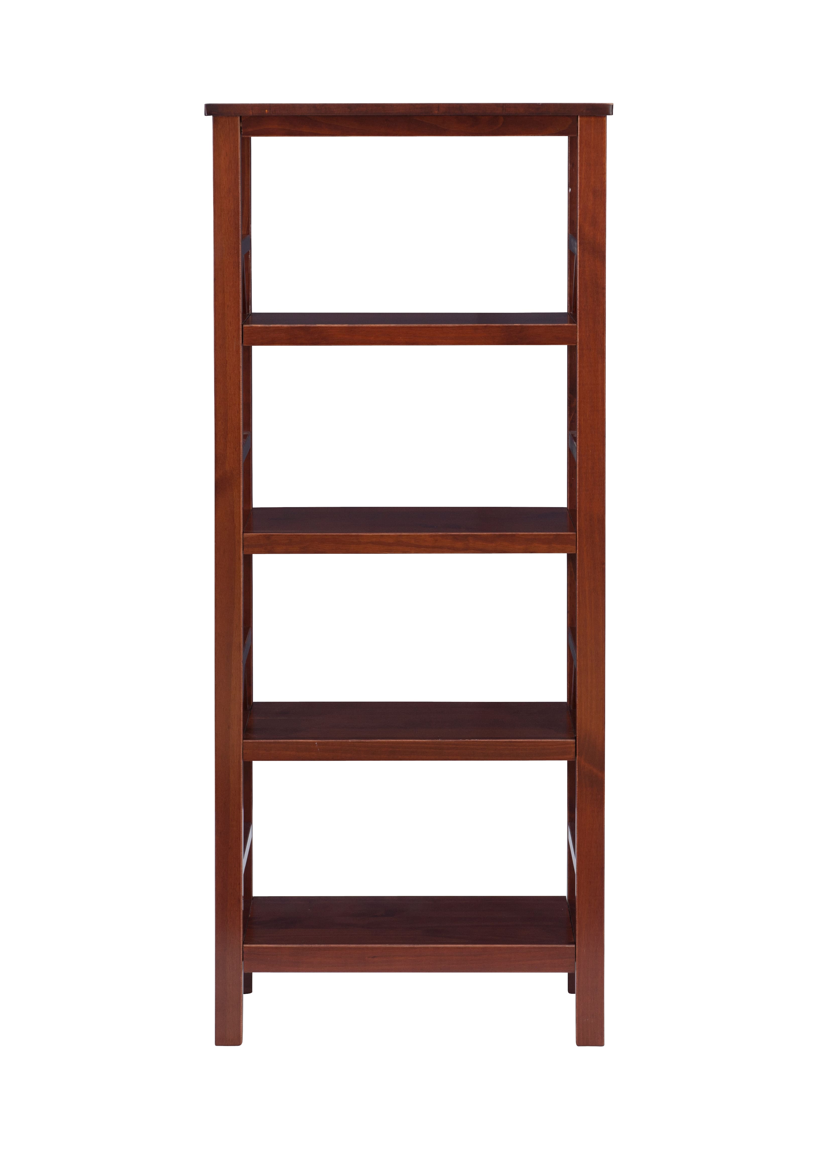 Linon Home Décor – Tressa 4-Shelf Solid Wood Bookcase – Antique Tobacco Brown Sansujyuku sansujyuku.com