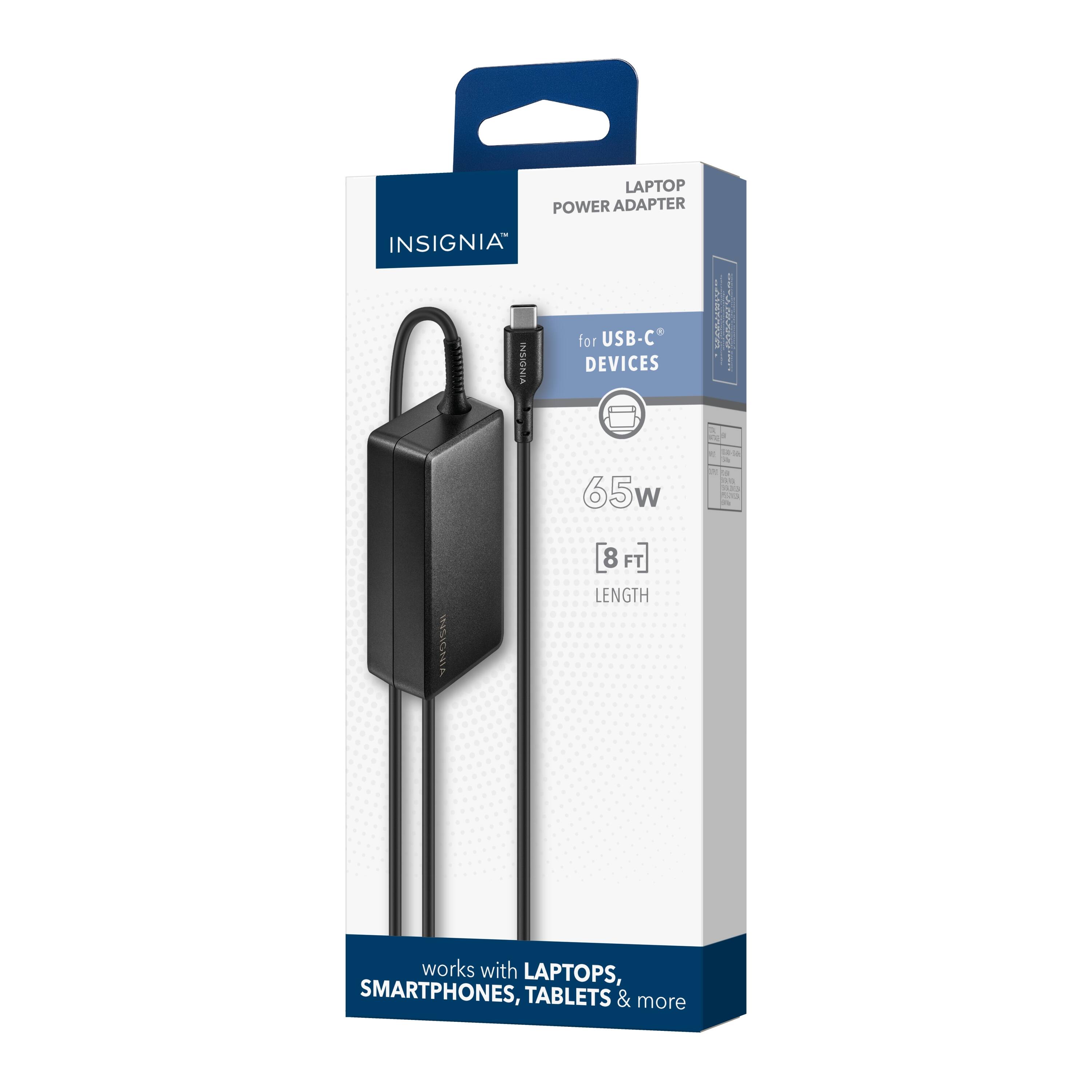 LAPTOP POWER ADAPTER  
for USB-C DEVICES  

65W  
8 FT LENGTH  

works with LAPTOPS, SMARTPHONES, TABLETS & more