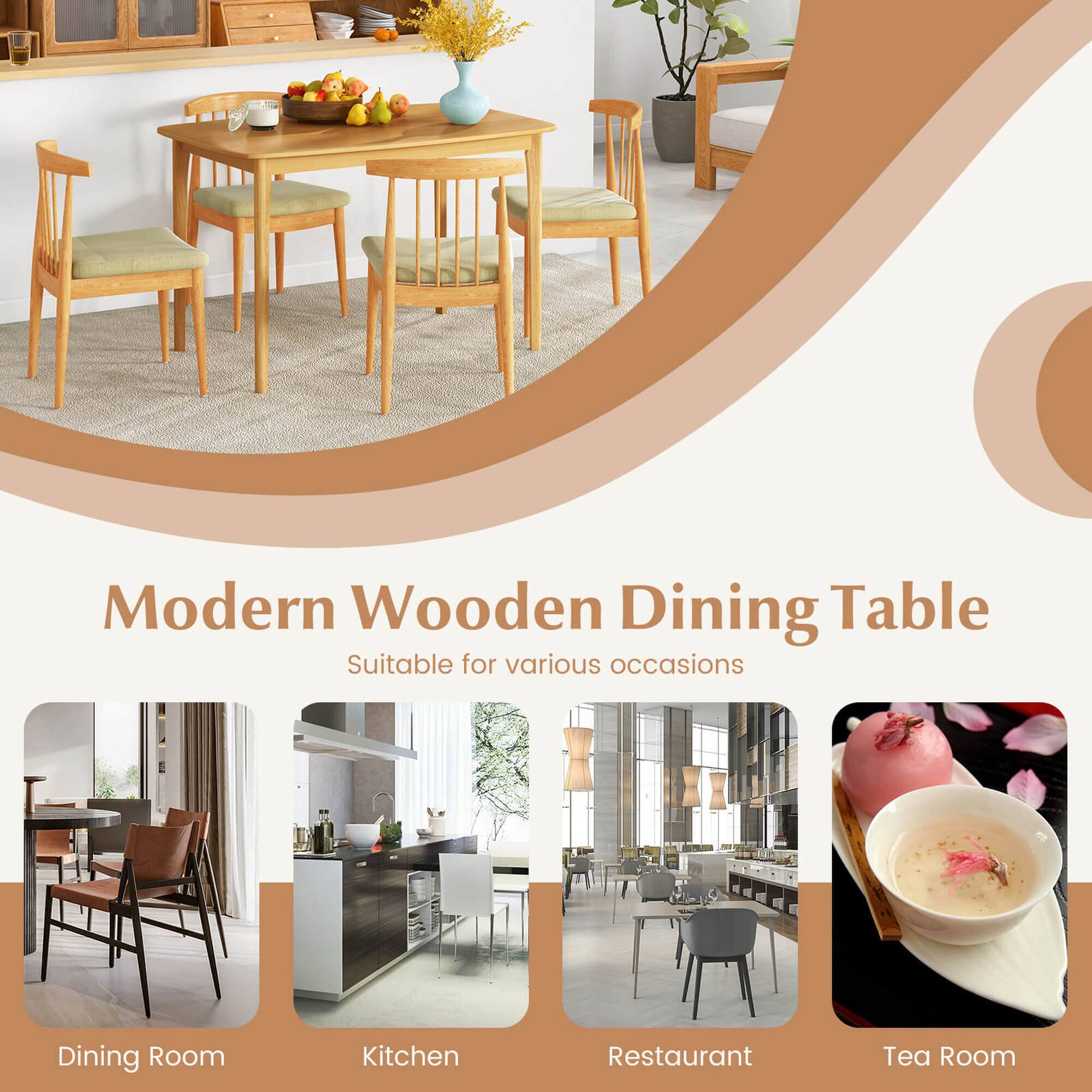 Modern Wooden Dining Table Suitable for various occasions Dining Room Kitchen Restaurant Tea Room
