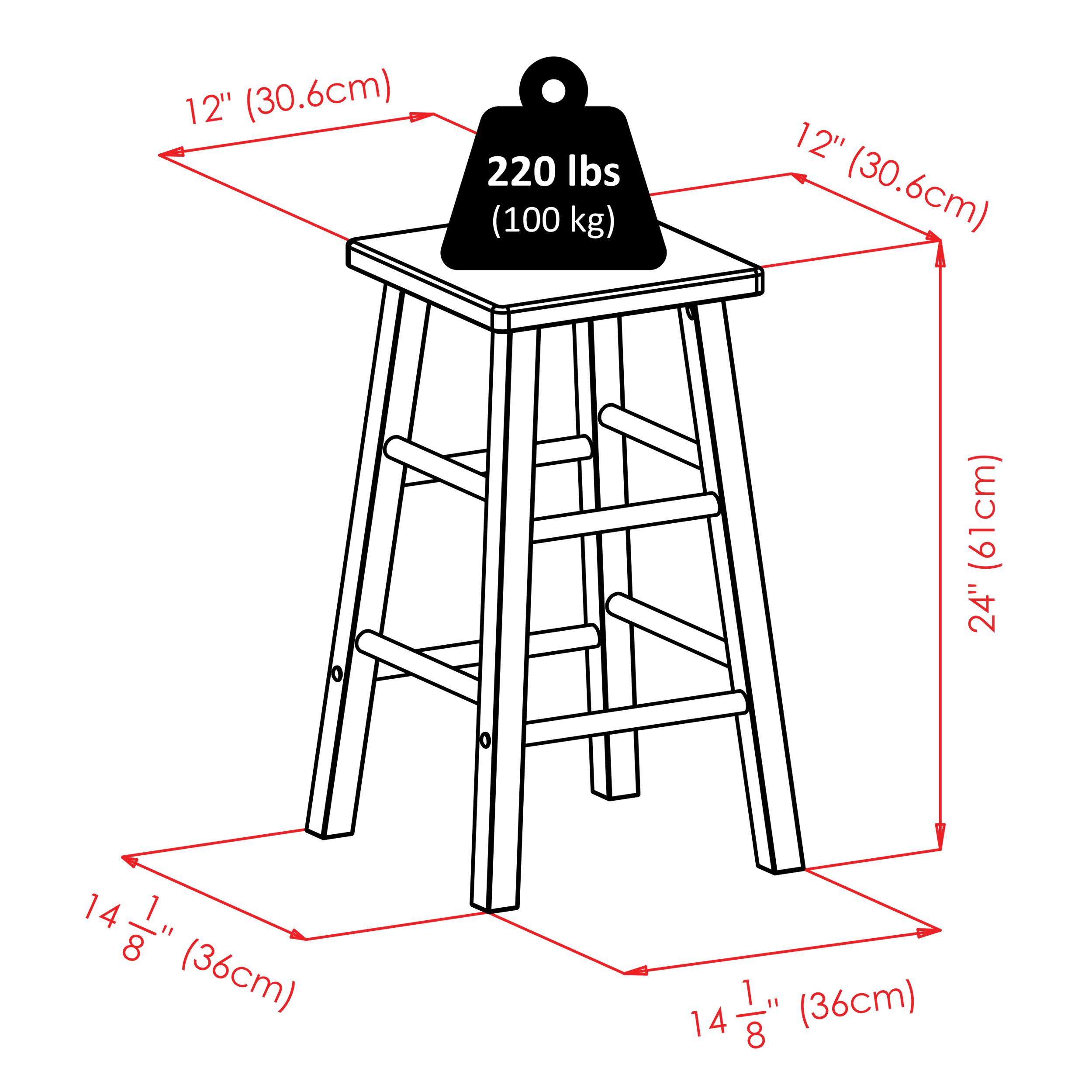 12" (30.6cm)  
220 lbs (100 kg)  
12" (30.6cm)  
24" (61cm)  
14 1/8" (36cm)  
14 1/8" (36cm)