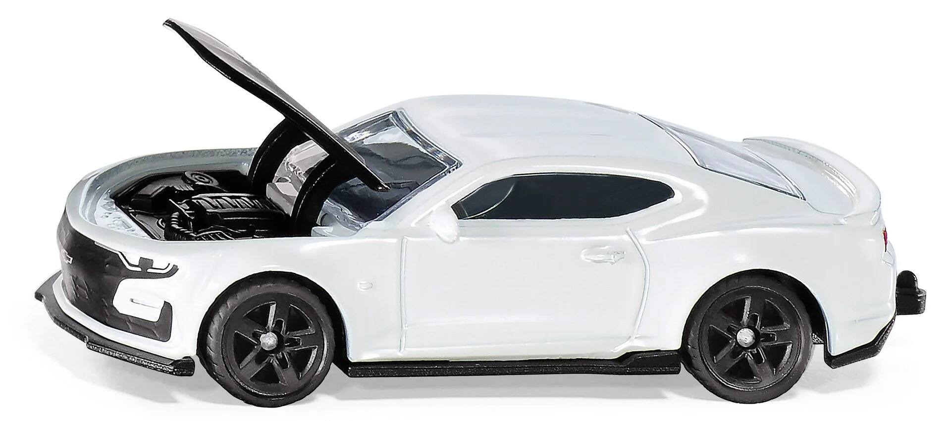 Alt View 1. SIKU - Chevrolet Camaro White with Black Hood Diecast Model Car by Siku - White with Black.