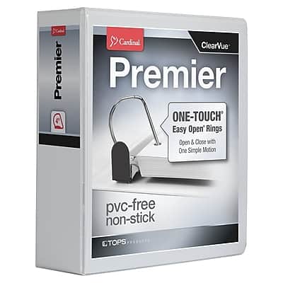 "Cardinal - Premier Heavy Duty 4"" 3-Ring View Binders, D-Ring - White" price history on PriceWatchPro