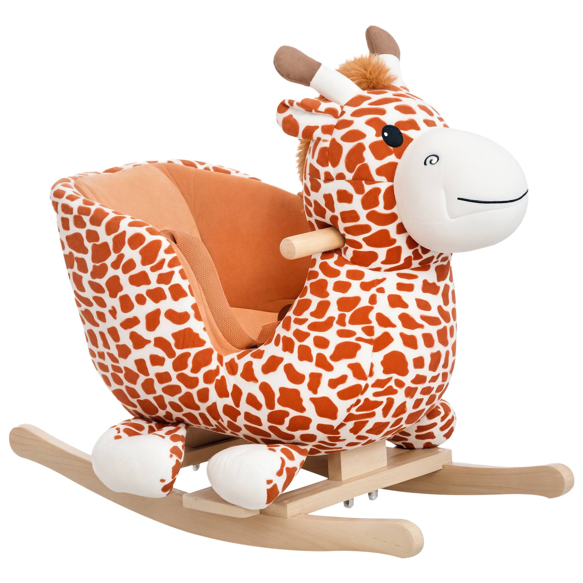 Angle. Siljoy - Giraffe Plush Rocking Chair, Sound, Safety Belt, 88 lb Capacity, for Toddlers 18+ Months - Multi.