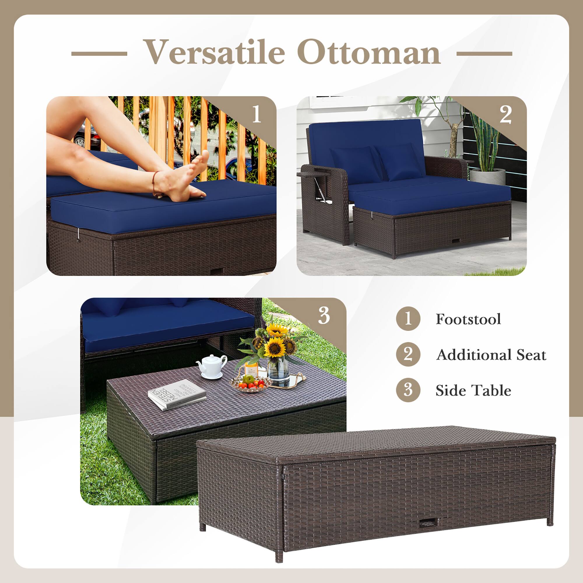 Versatile Ottoman 1 2 8 3 1 Footstool 2 Additional Seat Cost 3 Side Table