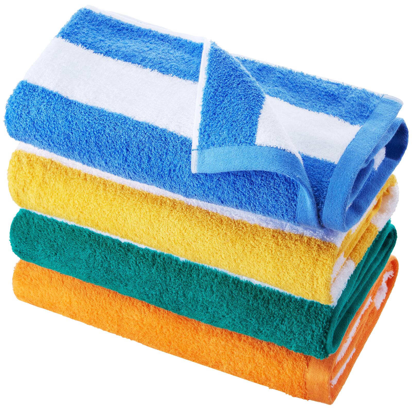 VEVOR - Beach Towel, 4 Pack Oversized Beach Towels, 30 x 60 in Cabana Striped Large Pool Towel - Multiple colors