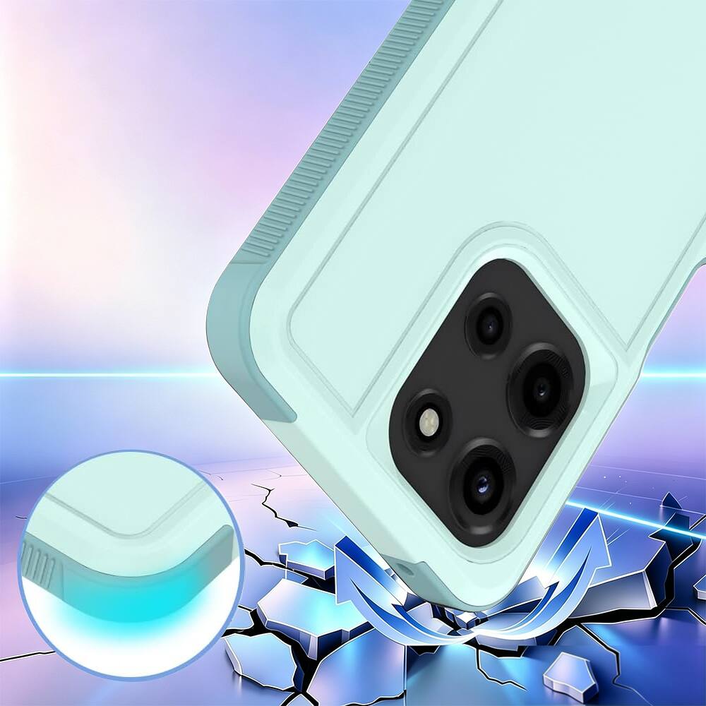 Left. Equipd - Case for Moto G 5G 2025/ G 5G 2026 / G Play 2026 Heavy Duty Rugged Shockproof Cover with Tempered Glass Screen Protector - Teal.