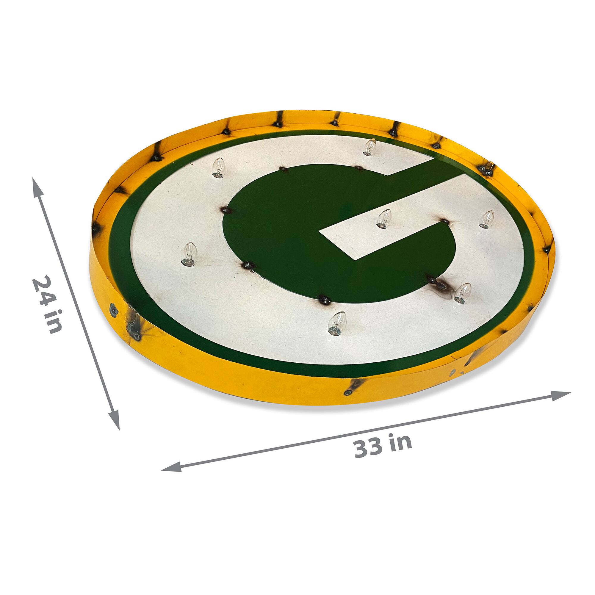 Alt View 2. Imperial - Green Bay Packers 8.75'' x 29.5'' Lighted Recycled Metal Sign - Multicolor.