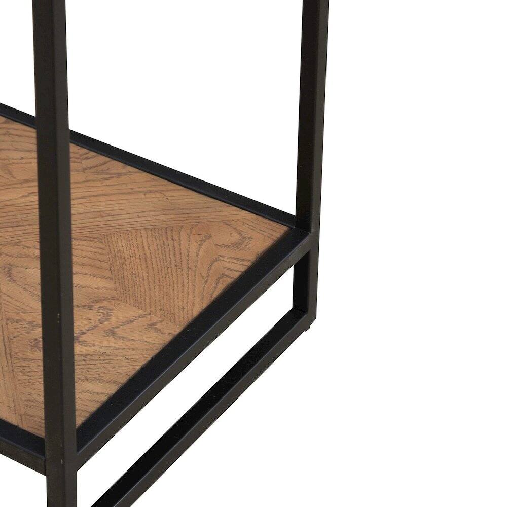 Angle. Liberty Furniture Industries - Bedford Chairside Table for Living Room - Weathered Oak - Weathered Oak.