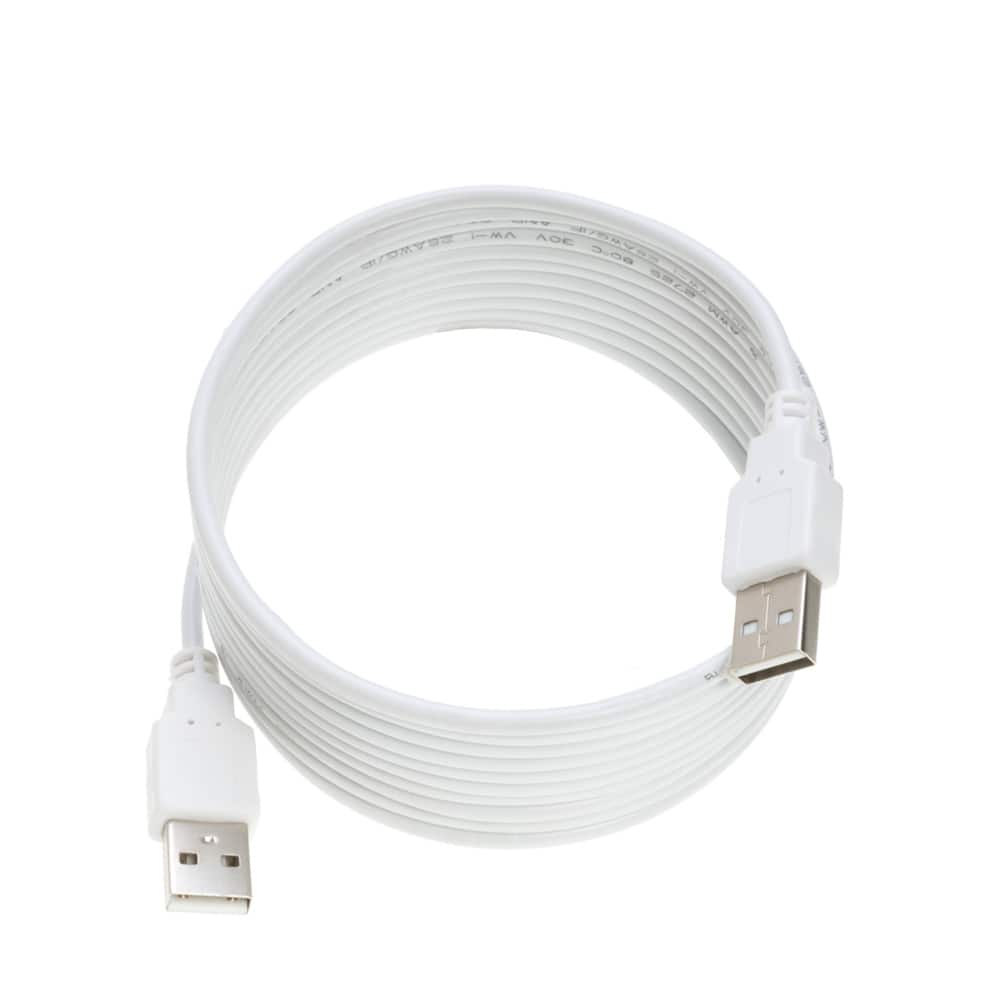 Cables Direct Online - USB 2.0 A-Male to A-Male Cable – 6ft, High-Speed Data Transfer/Charging Cord - White