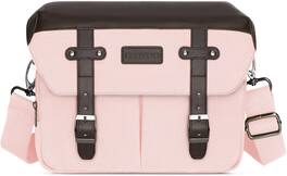 mosiso - Camera Case Crossbody Shoulder Messenger Bag for DSLR/SLR/Mirrorless Photography, Vintage Cameras Bag with Rain Cover - Pink