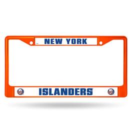 Rico Industries - New York Islanders NHL Orange Painted Chrome Metal License Plate Frame - Multi