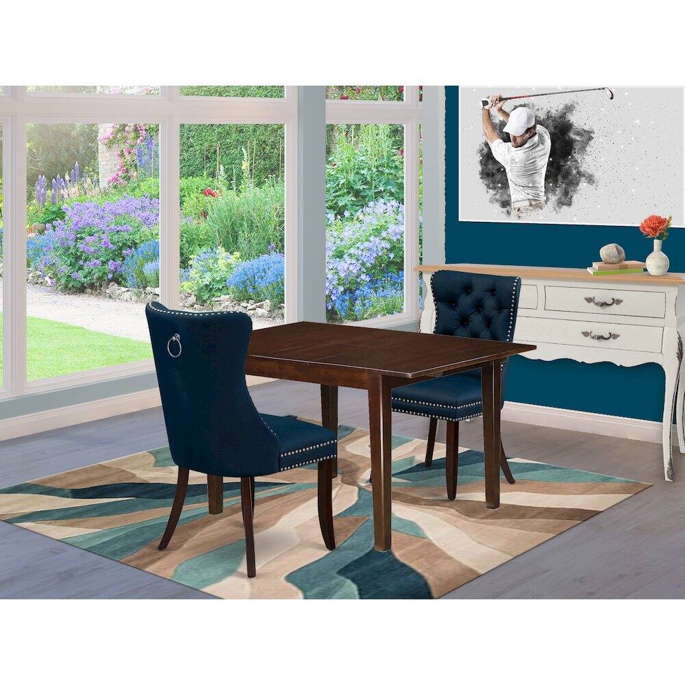 Alt View 9. East West Furniture - 3 Piece Dining Room Table Set - Red.