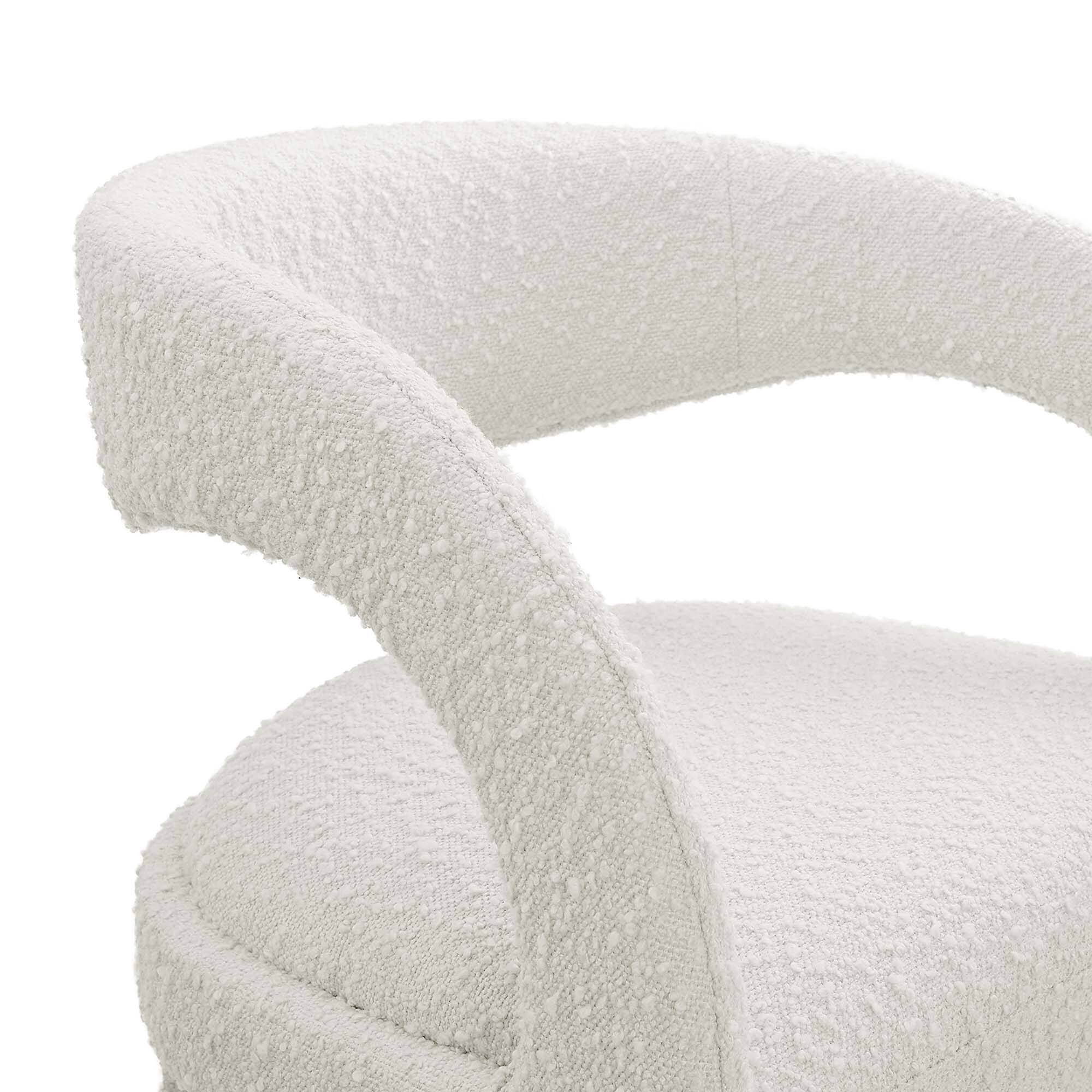 Alt View 6. Modway - Pinnacle Boucle Upholstered Bar Stool Set of 2 by Modway - Ivory Silver.