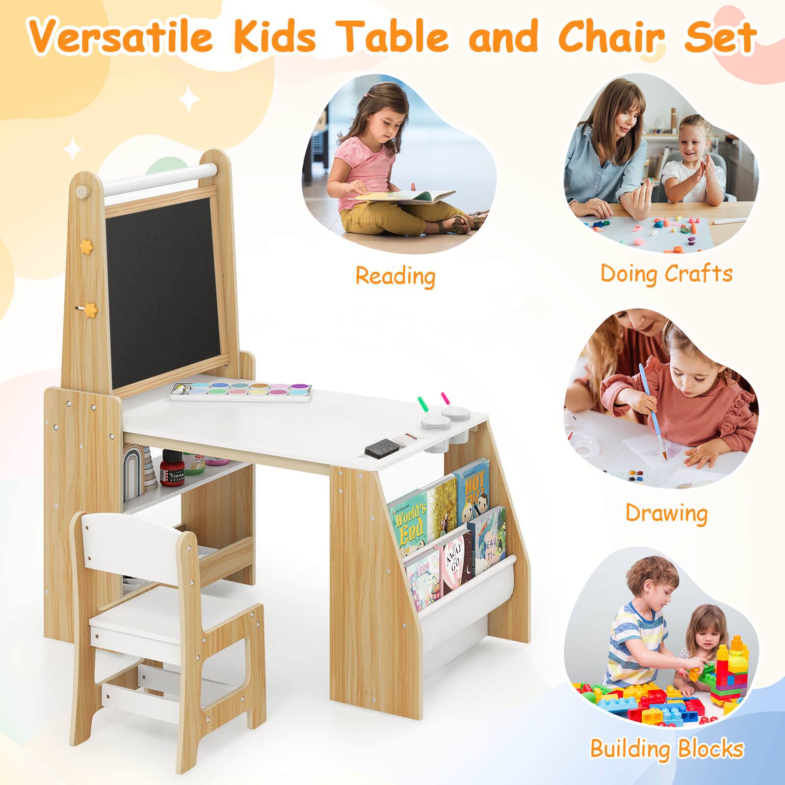 Versatile Kids Table and Chair Set

- Reading
- Doing Crafts
- Drawing
- Building Blocks