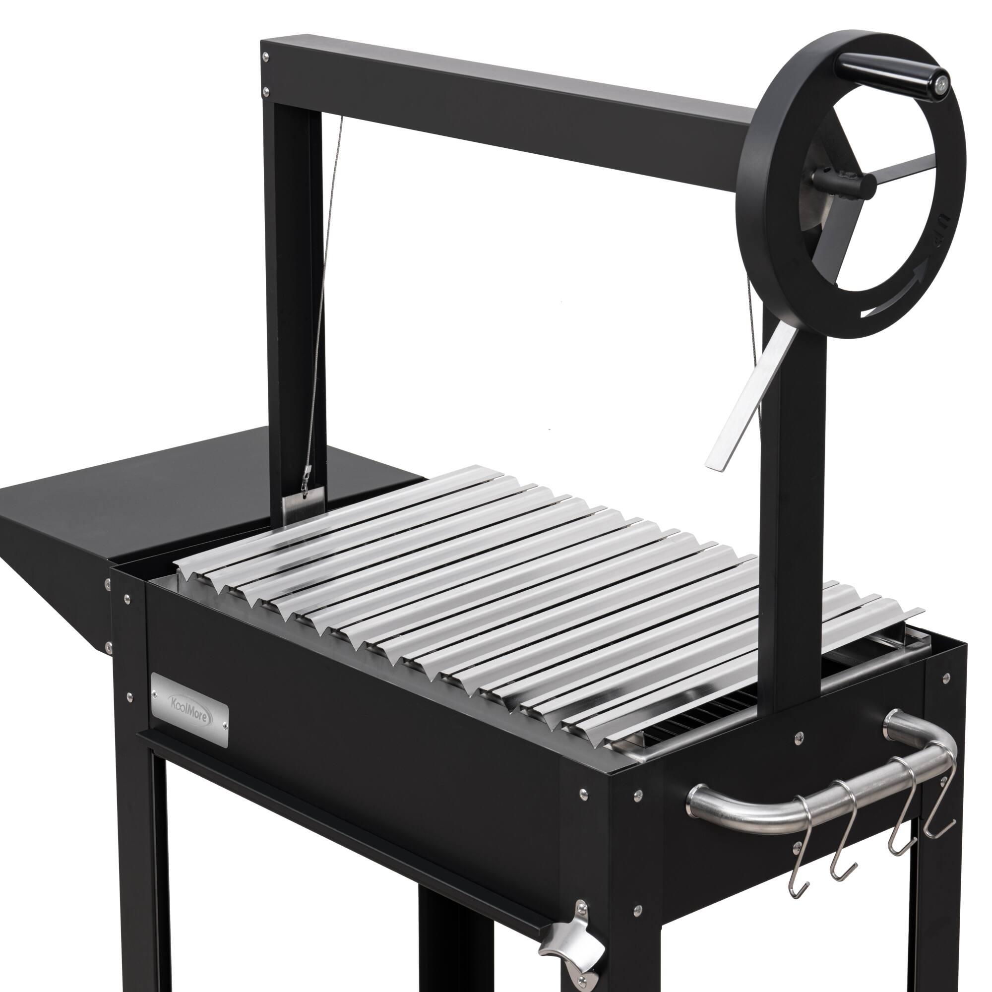 Alt View 7. Koolmore - 50 in. Argentine Charcoal Grill with Interchangeable V-Grates, Outdoor BBQ, in Black (KM-OG-AV-45) - Black.