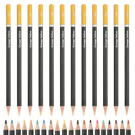 Unique Bargains - Colored Pencils, Oil-Based Drawing Pencils for Adult Coloring Books, Artists, Beginners, 12pcs - Dirt Yellow
