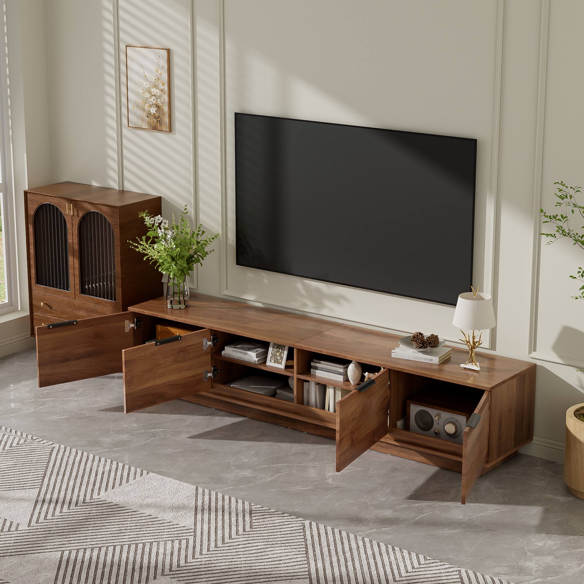 MERAVOM Mid Century Modern TV Stand for TVs up to 85