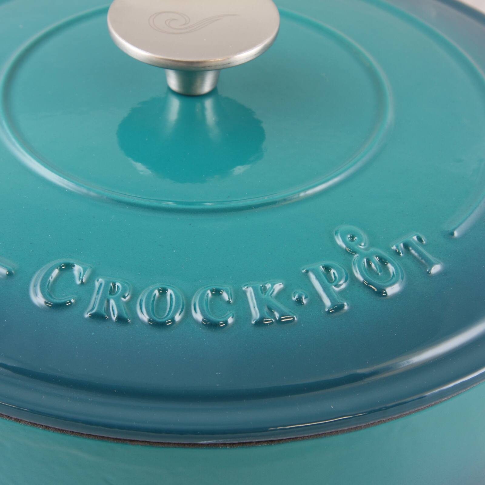 Alt View 1. Crock-Pot - Crock Pot Artisan 3.5 Quart Enameled Cast Iron Deep Sauté Pan With Self Basting Lid in Teal Ombre - Teal Ombre.