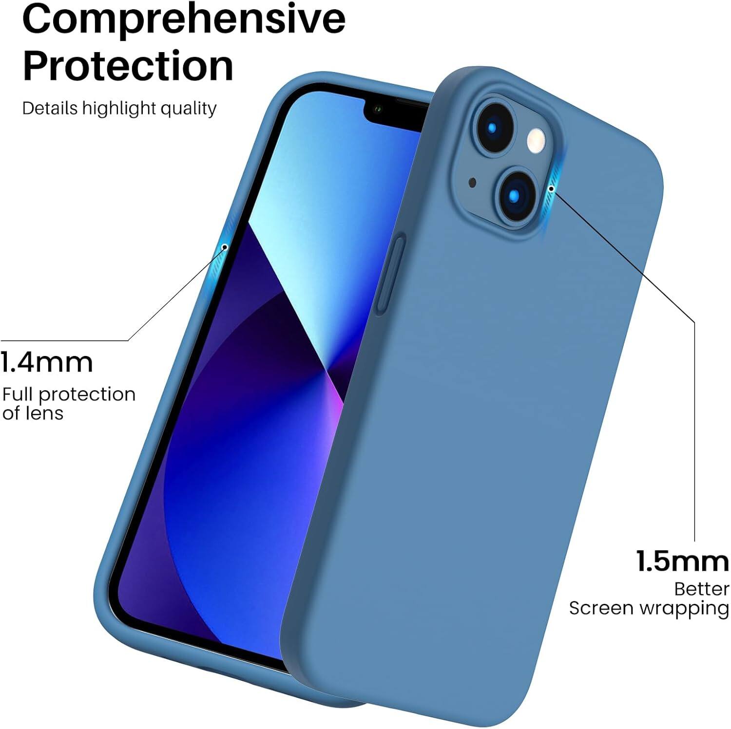 Comprehensive Protection
Details highlight quality
1.4mm Full protection of lens
1.5mm Better Screen wrapping