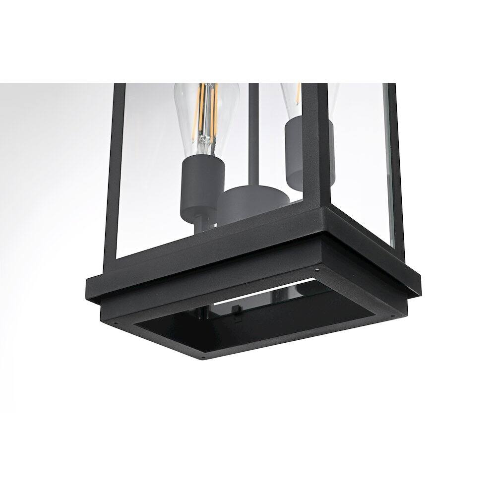 Alt View 1. Elegant Lighting - Theodore 9 Inch Outdoor Wall Sconce In Black - Black.