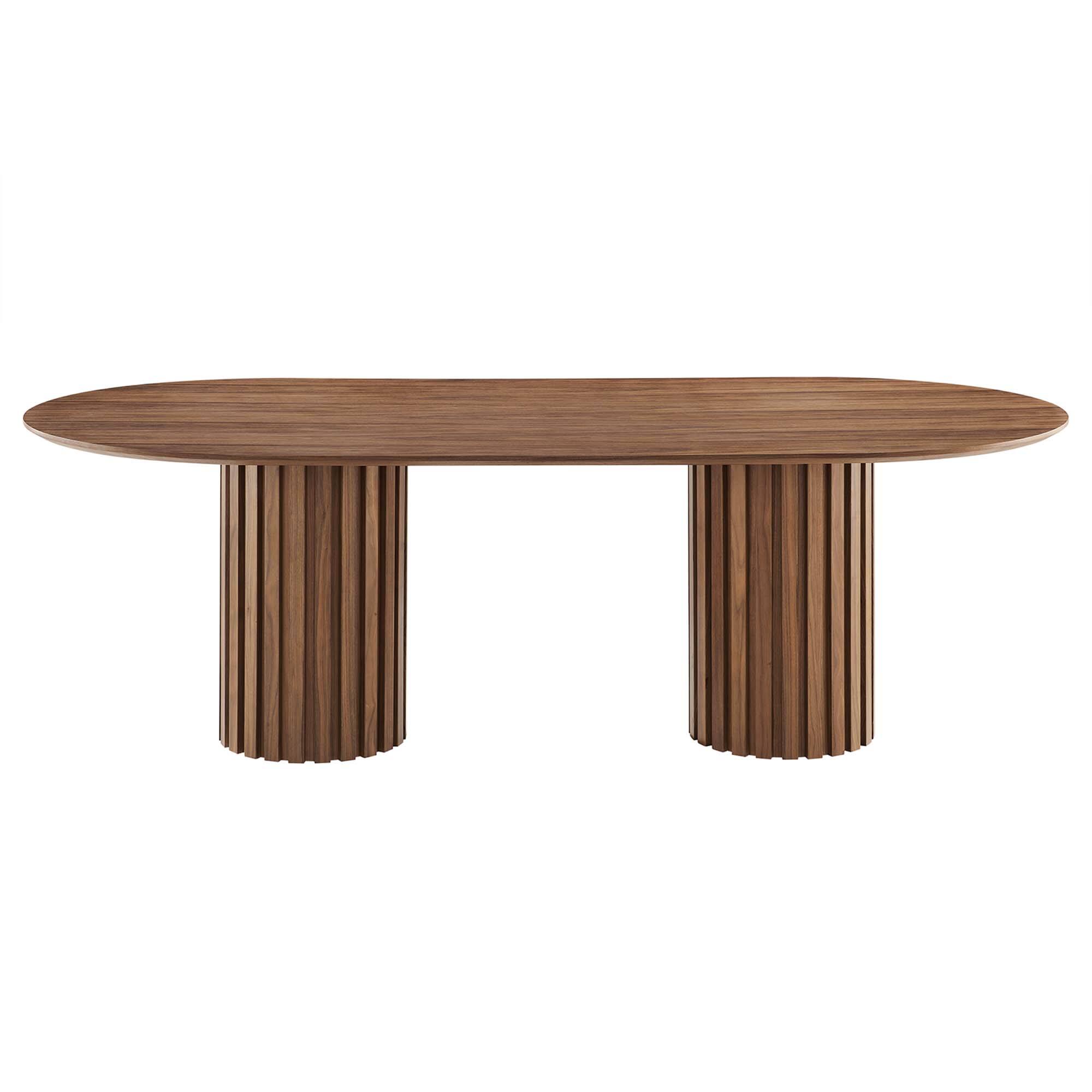 Back. Modway - Senja 95" Oval Dining Table - Brown.
