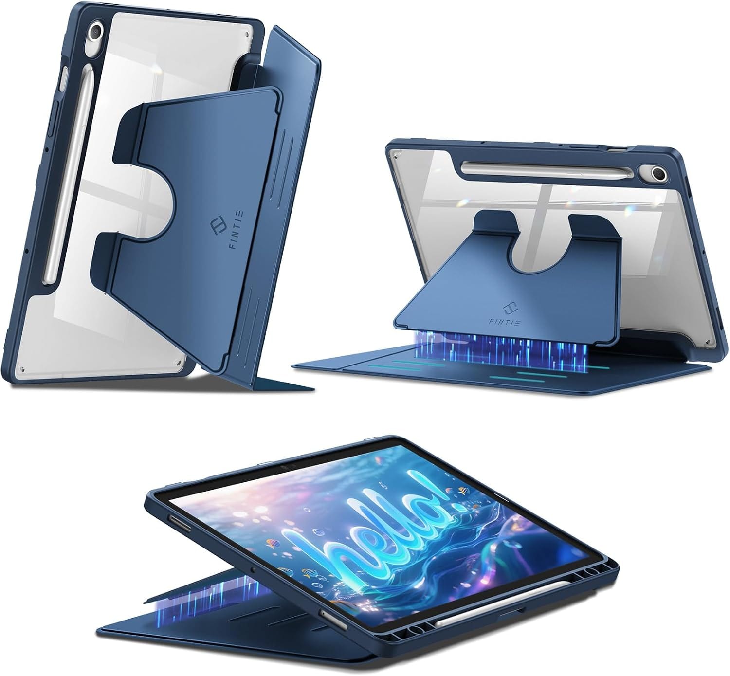 Fintie - Vertical Stand Case for Samsung Galaxy Tab S10 Lite/S10 FE/S9 FE/S9, Magnetic Ultra-Stable Stand, Clear Back Cover - Blue price history on PriceWatchPro