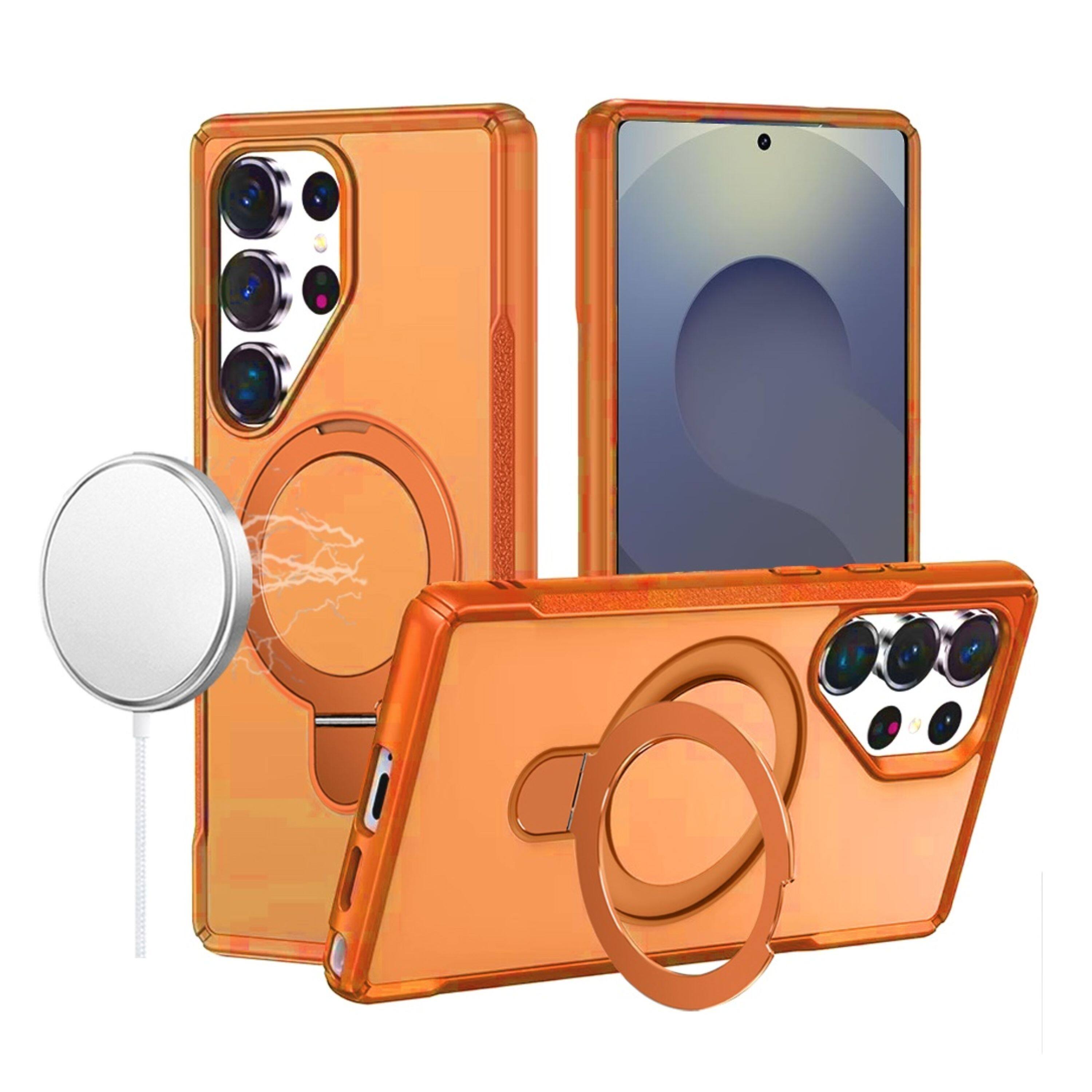 Kitcheniva - Shockproof Magnetic Circle Stand Matte Phone Case With Tempered Glass For Samsung Galaxy S26 Ultra - Cosmic Orange price history on PriceWatchPro