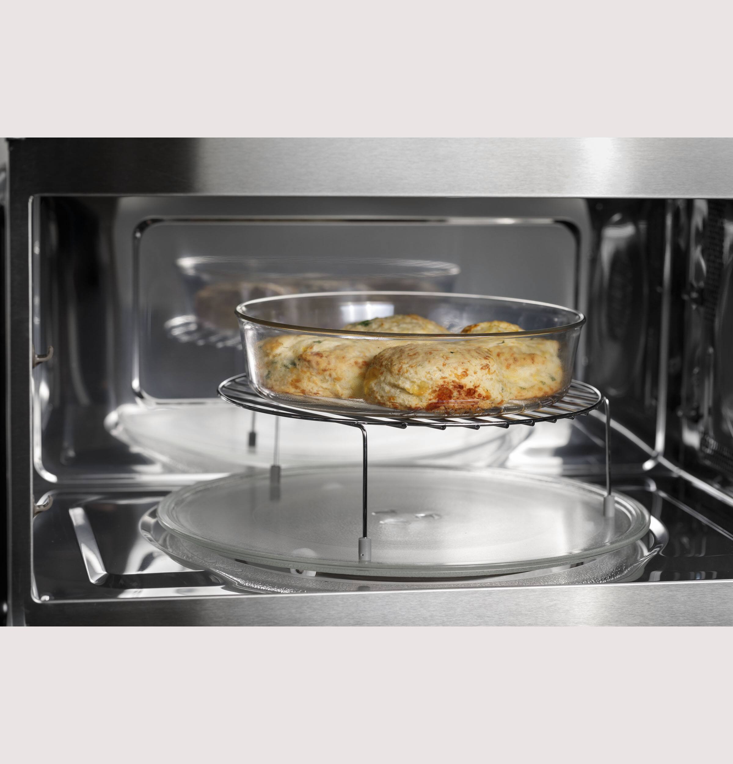 Alt View 7. GE Profile - 1.7 Cu. Ft. Convection Over-the-Range Microwave with Sensor Cooking and Air Fry - Stainless Steel.