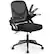 Front. Costway - Costway Mesh Office Chair with Lumbar Support & Flip-up Arms Rolling Casters for Work - Black.