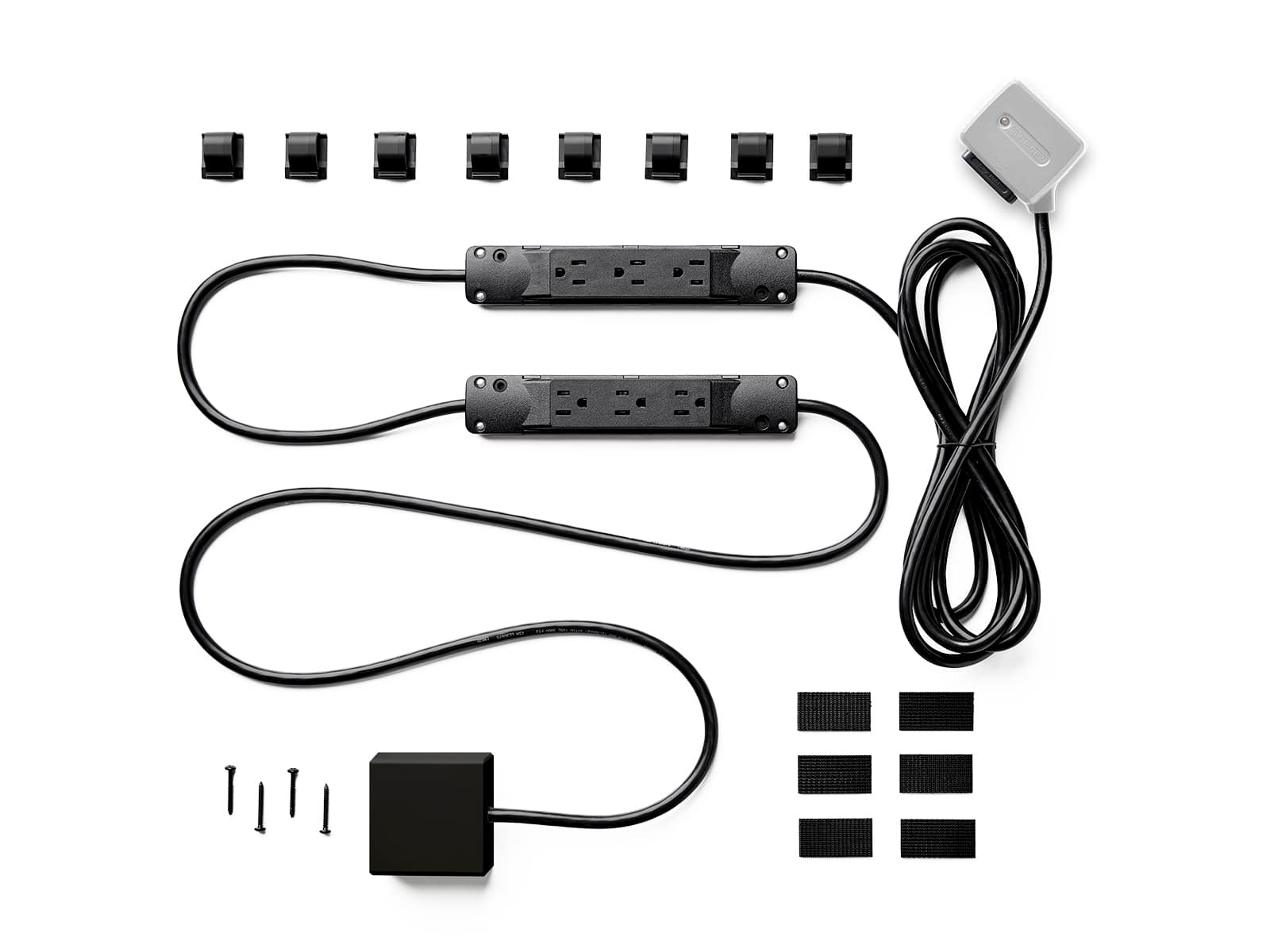 Front. charg - 3in1  7 Outlet/2 USB 1000 Joules Surge Protector - Black.