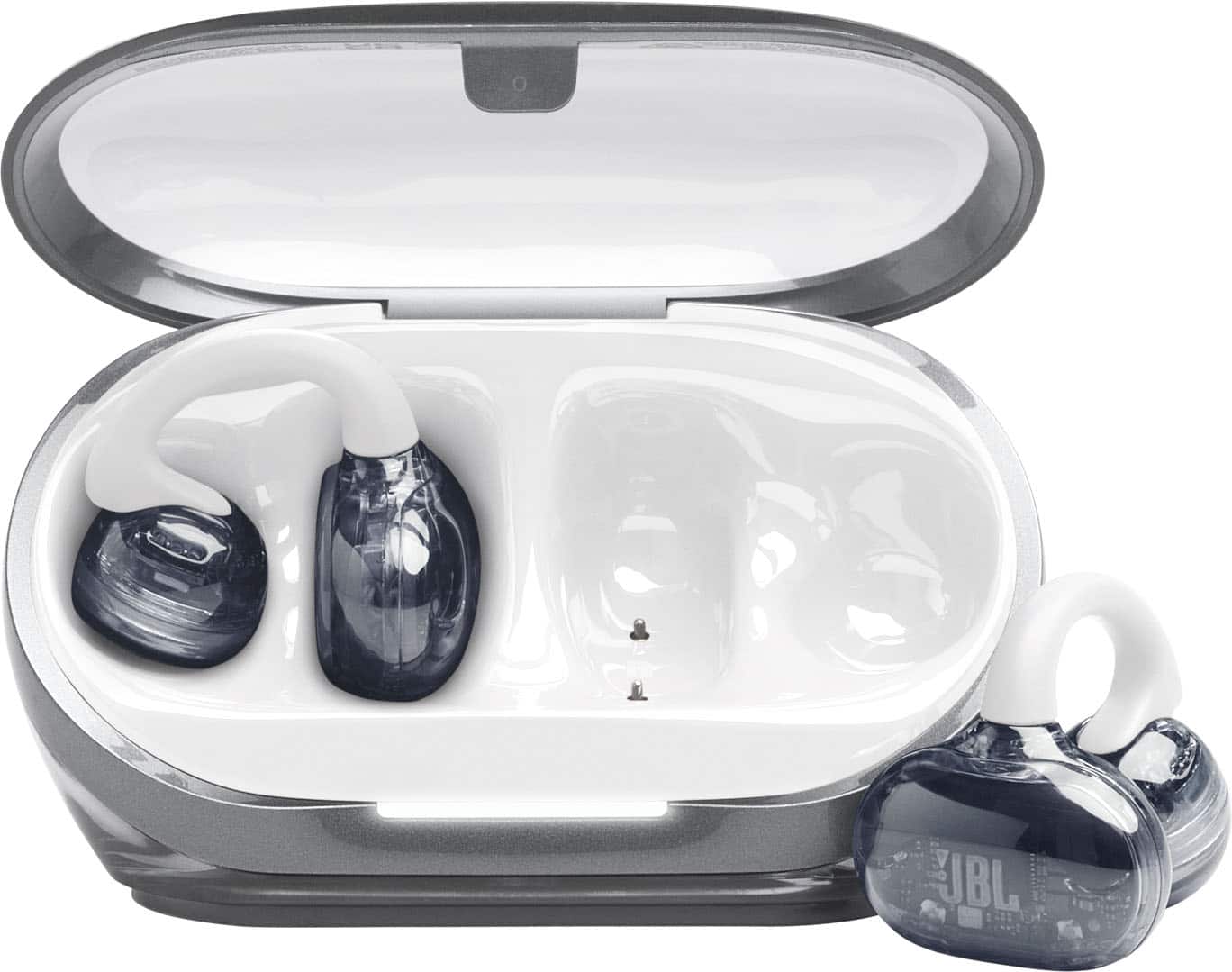 Front. JBL - Soundgear Clips - TRUE wireless bluetooth open-ear headphones - 2026 - White.