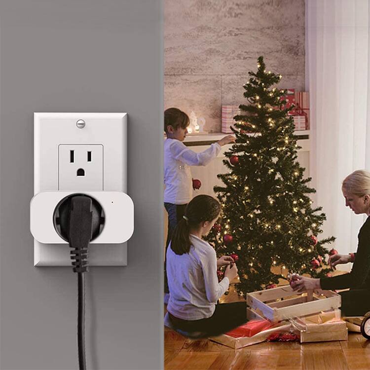 Left. SKYON - Smart WiFi Plug Mini, 4-Pack - No Hub Required Remote Control with Timer Function via App, White - White.