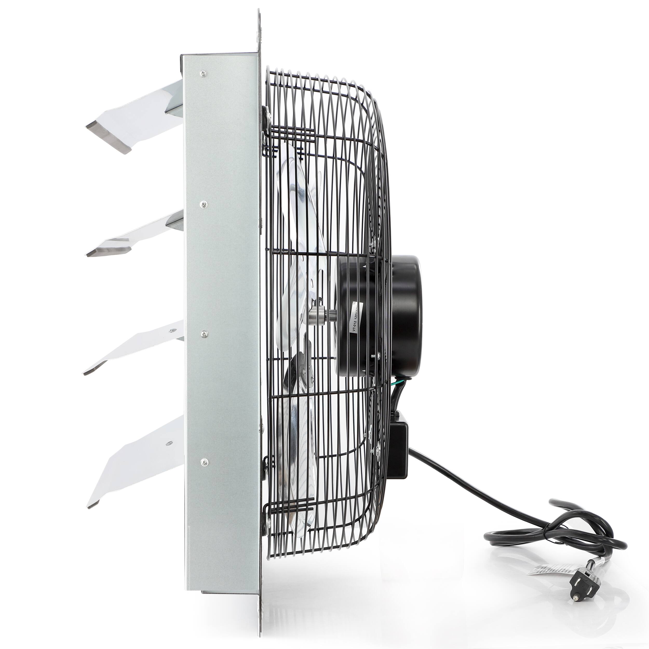 Alt View 1. VieAir - Vie Air 18 Inch Shutter Exhaust Fan with Power Cord - Silver.