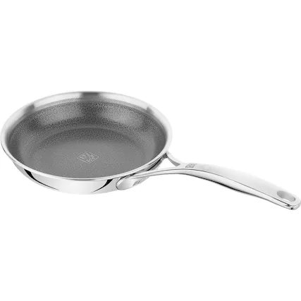 Front. ZWILLING - ZWILLING Peak 8-inch Stainless Steel Ceramic Nonstick Dual Performance Fry Pan - Stainless Steel.