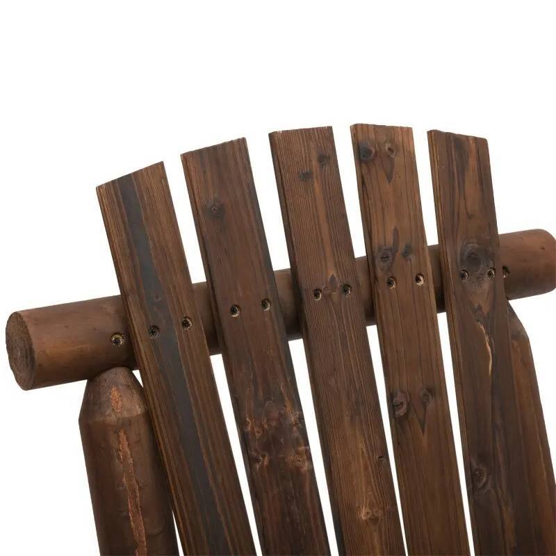 Left. Hivvago - Adirondack Patio 2 Chair Lounger with Center Coffee Table Brown - Brown.